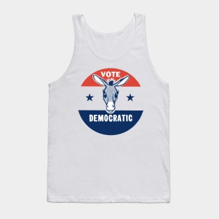 Vote Democratic / Vintage Style Pin Design Tank Top